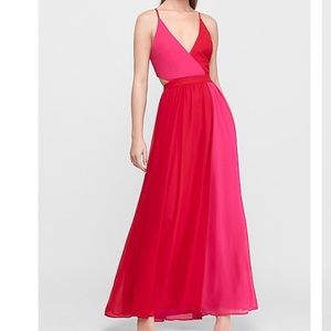 Express color block cut out maxi dress